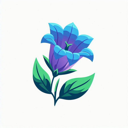 Beautiful blue flower on a white background. Illustration for your designのイラスト素材
