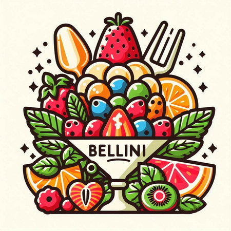 Fruit and berry vector illustration. Colorful fruit and berry icon.のイラスト素材