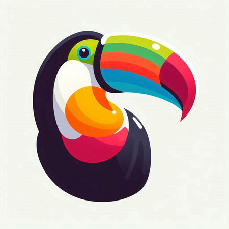 Colorful toucan on white background. Vector illustration. EPS 10のイラスト素材
