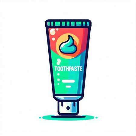 Vector illustration of a tube of toothpaste on a white background.のイラスト素材