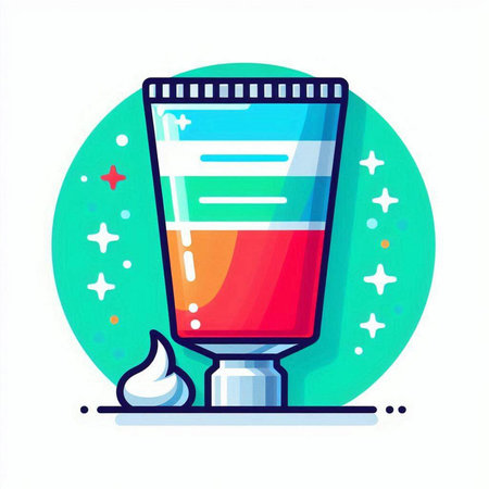 Colored tube of cream. Vector illustration in trendy flat style.のイラスト素材