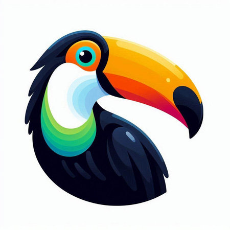 Toucan bird isolated on a white background. Vector illustration.のイラスト素材