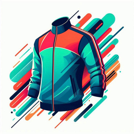Jacket for cycling, sportswear. Vector illustration on white background.のイラスト素材