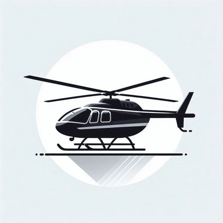 Helicopter silhouette on a white background. Vector illustration for your designのイラスト素材