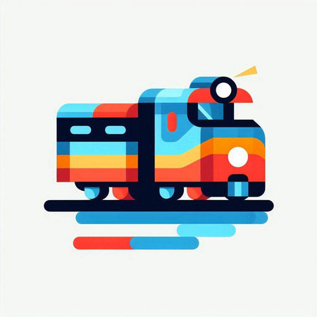 Train icon in flat style on a white background. Vector illustration.のイラスト素材