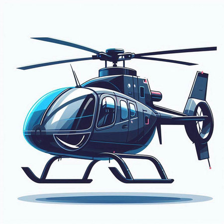 Illustration of a helicopter on a white background. Vector illustration.のイラスト素材