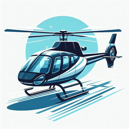 Helicopter on a white background. Vector illustration of a helicopter.のイラスト素材