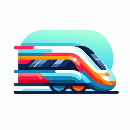 Modern high speed train. Vector illustration isolated on a white background.のイラスト素材
