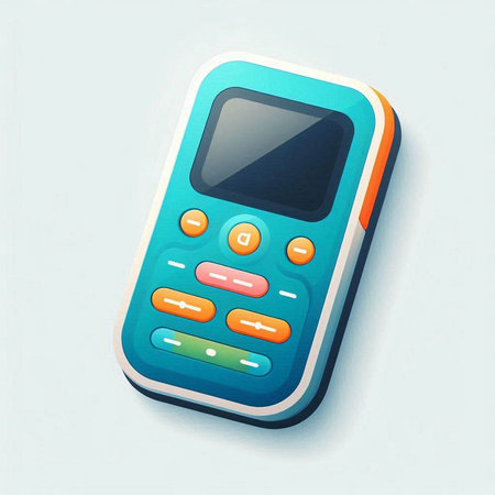 Vector illustration of a mobile phone with buttons on a white background.のイラスト素材