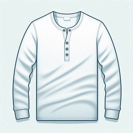 White t-shirt with a collar on a light blue background.のイラスト素材