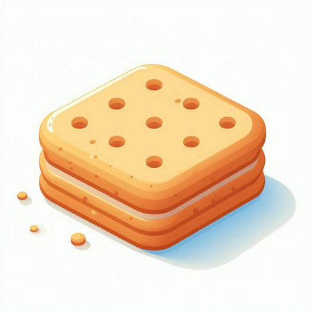 Illustration of a stack of crackers on a white background.のイラスト素材