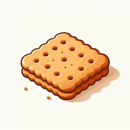Illustration of a stack of crackers on a white background.のイラスト素材