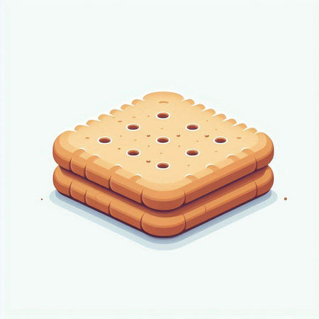 Illustration of a stack of crackers on a white background.のイラスト素材