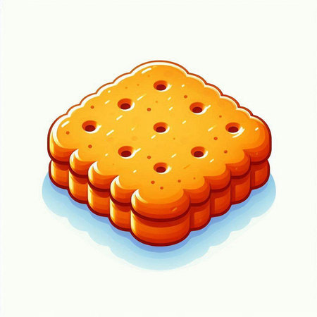 Illustration of a stack of crackers on a white background.のイラスト素材