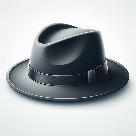 Black hat isolated on a white background. 3d render illustration.のイラスト素材