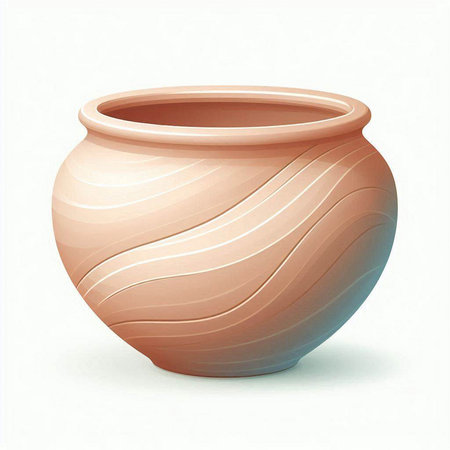 Ceramic vase isolated on white background. Vector illustration.のイラスト素材