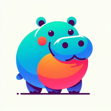 Hippopotamus icon. Cartoon illustration of hippopotamus icon for web designのイラスト素材