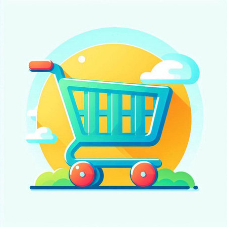 Shopping cart icon. Flat design. Vector illustration eps 10のイラスト素材