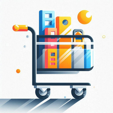 Trolley with luggage. Vector illustration. Eps 10 file. Global colors.のイラスト素材