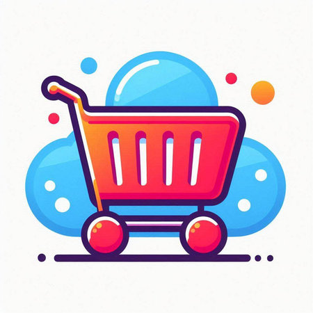 Shopping cart icon. E-commerce concept. Vector illustration.のイラスト素材