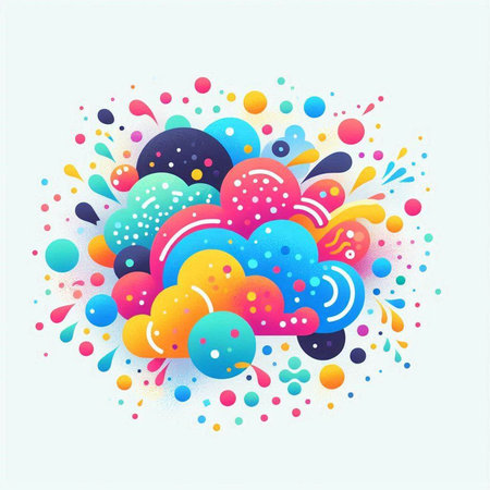 Colorful abstract background with bubbles and dots. Vector illustration for your designのイラスト素材