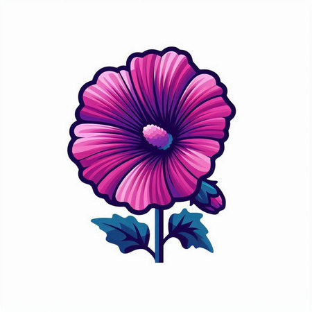 Beautiful flower in cartoon style. Vector illustration isolated on white background.のイラスト素材