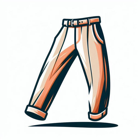 Vector illustration of pants. Isolated on white background. Cartoon style.のイラスト素材