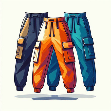 Vector illustration of a pair of men's pants in retro style.のイラスト素材