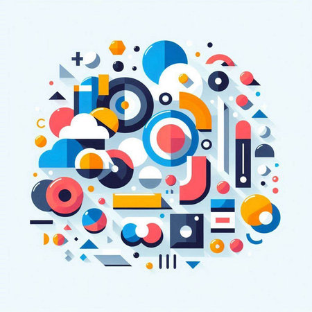 Abstract geometric composition in the form of a circle. Vector illustration.のイラスト素材