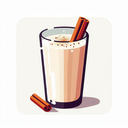Vector illustration of a glass of coffee with cinnamon and anise.のイラスト素材
