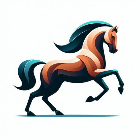 Running horse on a white background. Vector illustration. Eps 10.のイラスト素材