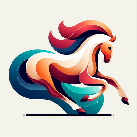 Colorful abstract horse design. Vector illustration eps 10. Design element.のイラスト素材