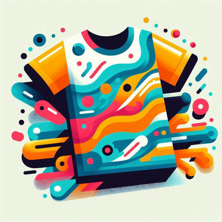 Colorful t-shirt design. Abstract background. Vector illustration.のイラスト素材