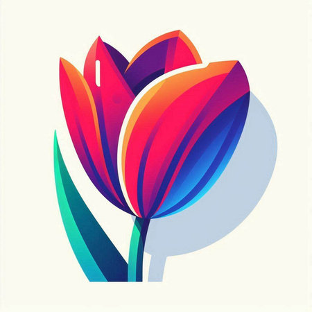 Tulip flower. Colorful vector illustration in flat style.のイラスト素材