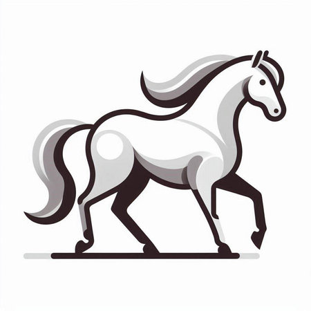 Horse vector illustration isolated on a white background. Design element.のイラスト素材