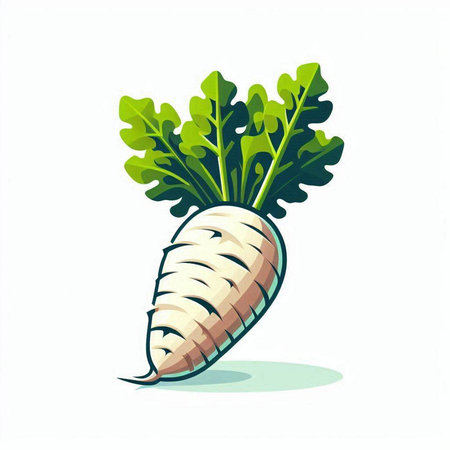 Carrot with green leaves isolated on white background. Vector illustration.のイラスト素材