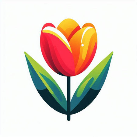 Tulip flower icon. Vector illustration isolated on white background.のイラスト素材