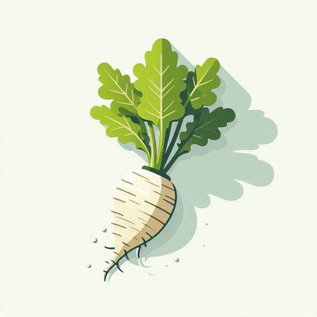 Radish. Vector illustration. Isolated on a white background.のイラスト素材