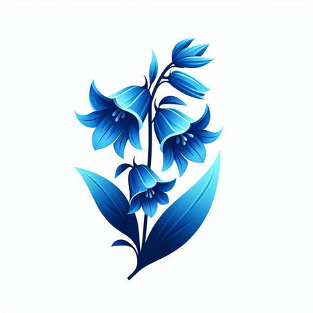 Bluebells, isolated on a white background. Vector illustration.のイラスト素材
