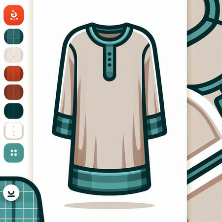 Illustration of a long sleeve t-shirt in a flat styleのイラスト素材