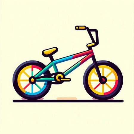 Bicycle vector illustration in flat design style. Isolated on white background.のイラスト素材
