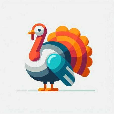 Turkey, vector illustration. Flat style. Symbol of the holiday of Thanksgiving.のイラスト素材