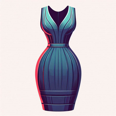 Vector illustration of a woman's dress on a mannequin.のイラスト素材