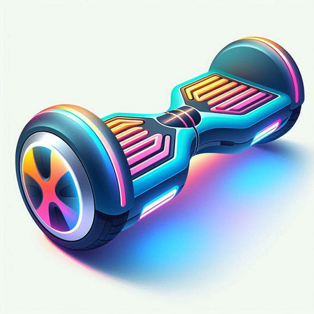 electric self-balancing scooter on a white background. 3d renderのイラスト素材