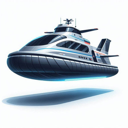 3d model of a speed boat on a white background. Vector illustrationのイラスト素材