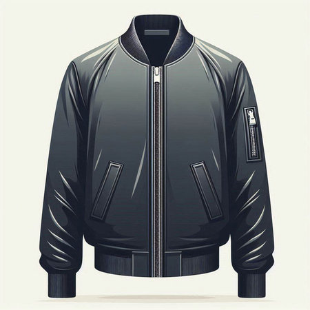 Men's leather jacket isolated on a white background. Vector illustration.のイラスト素材