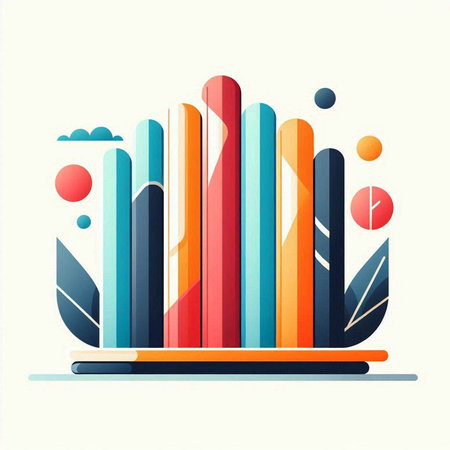 abstract colorful graph on white background, vector illustration eps10のイラスト素材