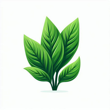 green leaves on a white background. Vector illustration. Eps 10.のイラスト素材