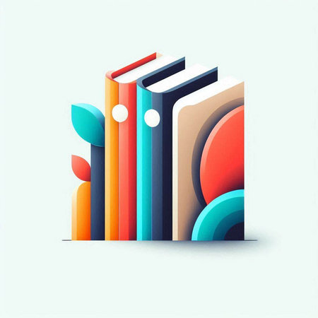 Colorful books on a light background. Vector illustration. Eps 10のイラスト素材