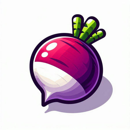 Beetroot vegetable with speech bubble isolated on white background. Vector illustration.のイラスト素材